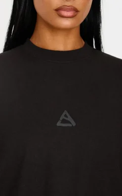 Black Print Oversize T Shirt