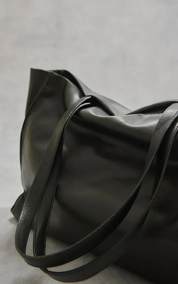 Black Rectangular Simple Tote
