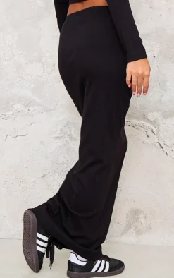 Black Rib Maxi Skirt