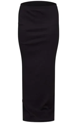 Black Rib Maxi Skirt