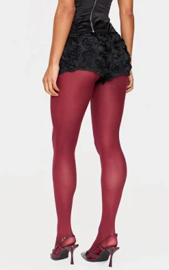 Black Rose Organza Panties Hot Pants