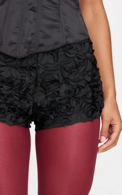 Black Rose Organza Panties Hot Pants