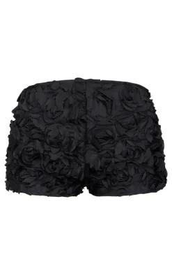 Black Rose Organza Panties Hot Pants