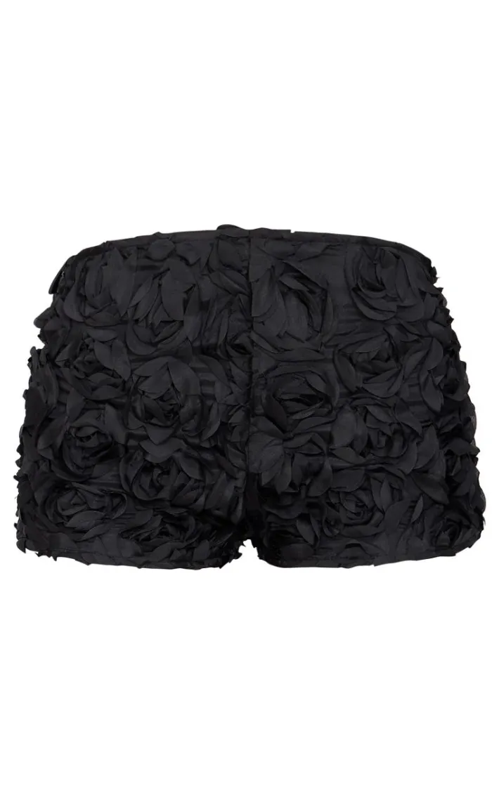 Black Rose Organza Panties Hot Pants