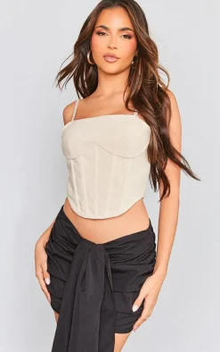 Black Ruched Drape Front Detail Mini Skirt