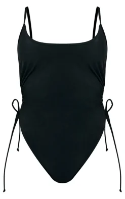 Black Ruched Side Detail Swimsuit
