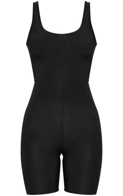 Black Scoop Neck Slinky Unitard