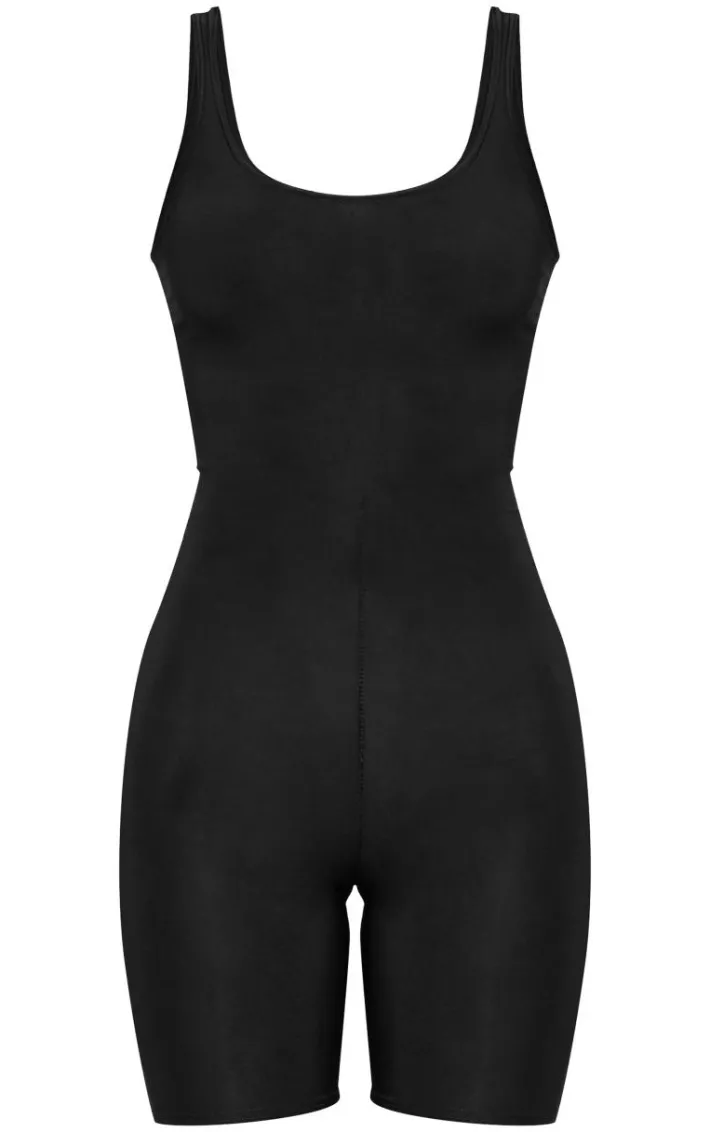 Black Scoop Neck Slinky Unitard