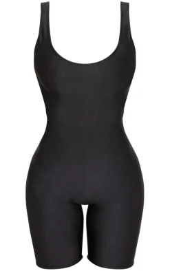 Black Scoop Neck Slinky Unitard