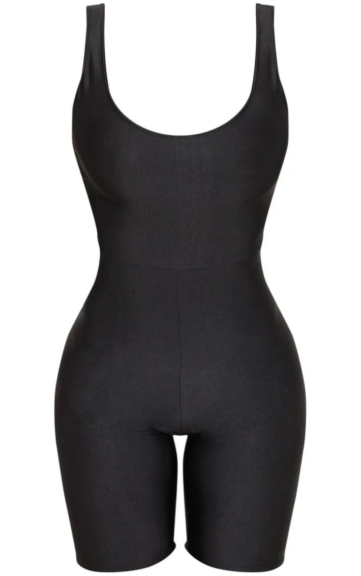 Black Scoop Neck Slinky Unitard