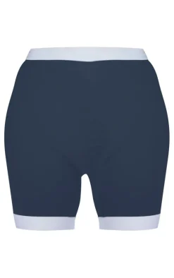 Black Sculpt Contrast Binding Gym Bike Shorts