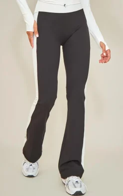 Black Sculpt Contrast Panel Yoga Pants