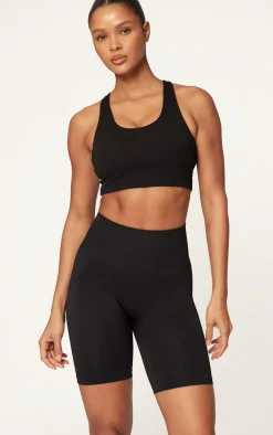 Black Sculpt Double Layer Padded Sports Bra