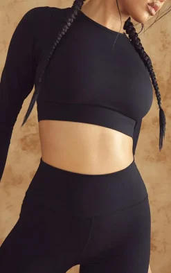 Black Sculpt Long Sleeve Sports Top