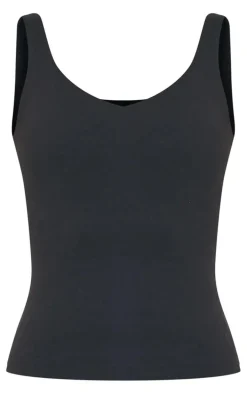 Black Sculpt Longline Padded Sports Vest