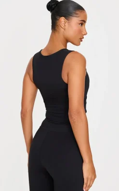 Black Sculpt Racer Longline Vest