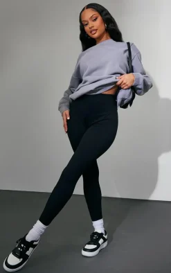 Black Sculpt Rib Leggings