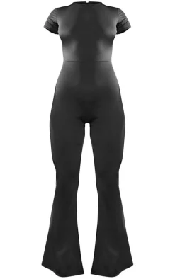 Black Sculpt Short Sleeve Jumpsuit