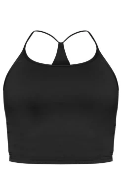 Black Sculpt Strappy Back Gym Vest