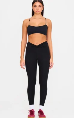 Black Sculpt Twist Front Gym Legging