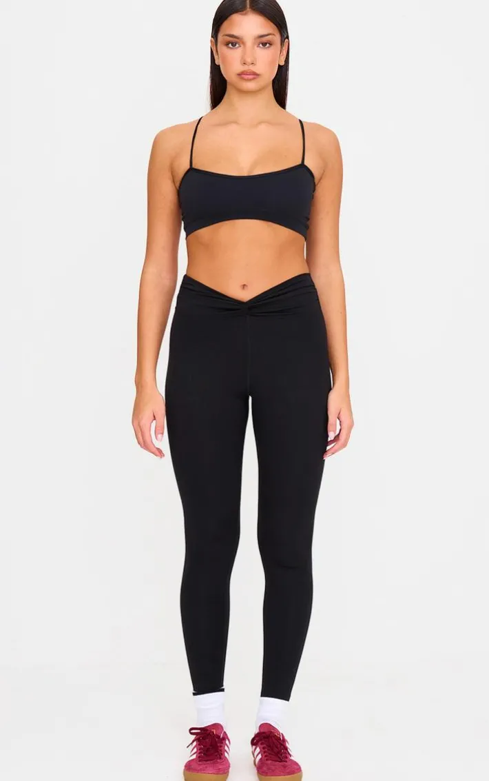 Black Sculpt Twist Front Gym Legging
