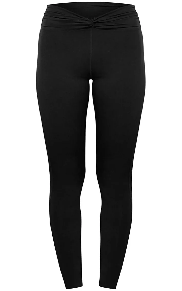 Black Sculpt Twist Front Gym Legging
