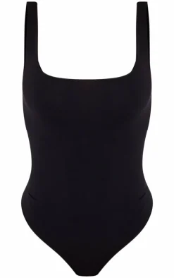 Black Seamless Lingerie Bodysuit