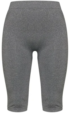 Black Seamless Melange High Waist Capri Leggings