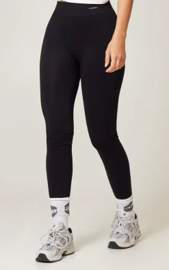 Black Seamless Rib Gym Leggings