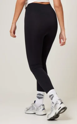 Black Seamless Rib Gym Leggings