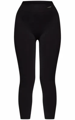 Black Seamless Rib Gym Leggings
