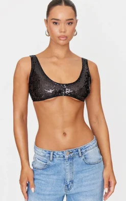 Black Sequin Bralet