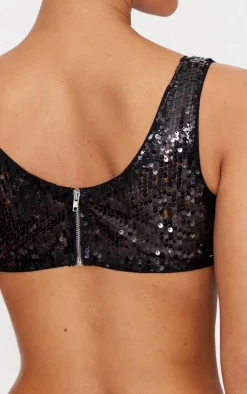 Black Sequin Bralet