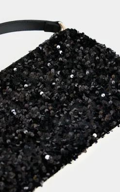 Black Sequin Shoulder Bag