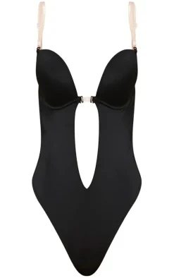 Black Shapewear Plunge Bodysuit