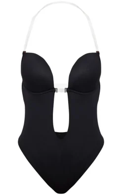 Black Shapewear Plunge Bodysuit