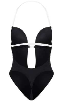 Black Shapewear Plunge Bodysuit
