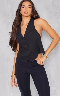 Black Side Tie Vest