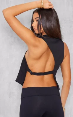 Black Side Tie Vest