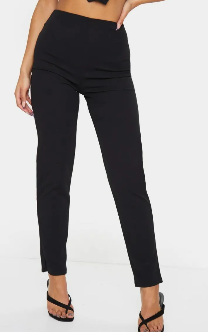Black Slim Leg Crepe Pants