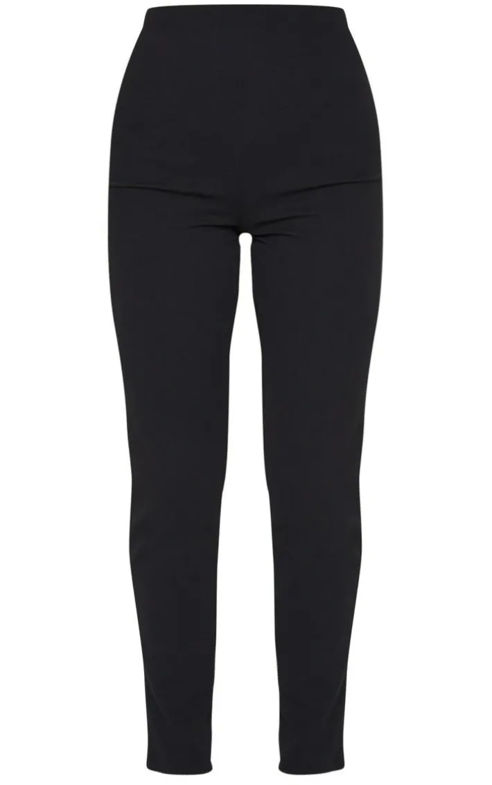 Black Slim Leg Crepe Pants