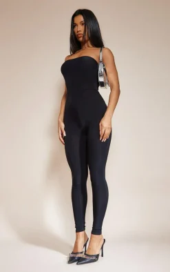 Black Slinky Bandeau Jumpsuit