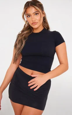 Black Slinky Basic Low Rise Mini Skort