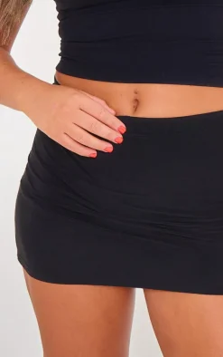 Black Slinky Basic Low Rise Mini Skort