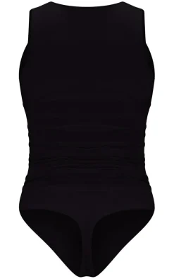 Black Slinky Cut Out Front Bodysuit