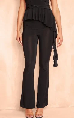 Black Slinky Flared Skinny Pants