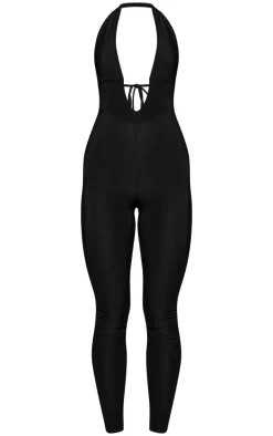 Black Slinky Halter Neck Jumpsuit