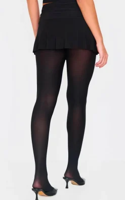 Black Slinky Jersey Heart Detail Floaty Mini Skirt