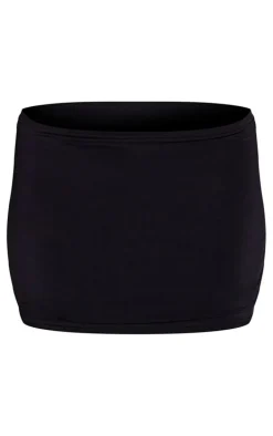 Black Slinky Low Rise Mini Micro Skirt