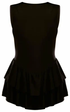 Black Slinky Rara Skort Romper